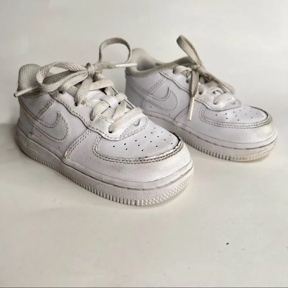 Nike Air Force 1 white Leather lace up sneakers. Size 7C
